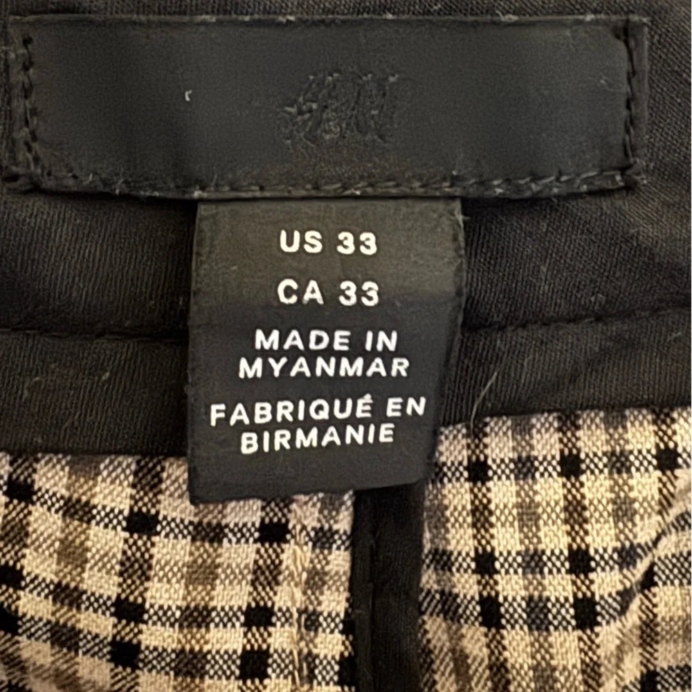 H&M Men’s Skinny Fit Glen Plaid Dress Pants Brown Tan Size 33 Business Casual